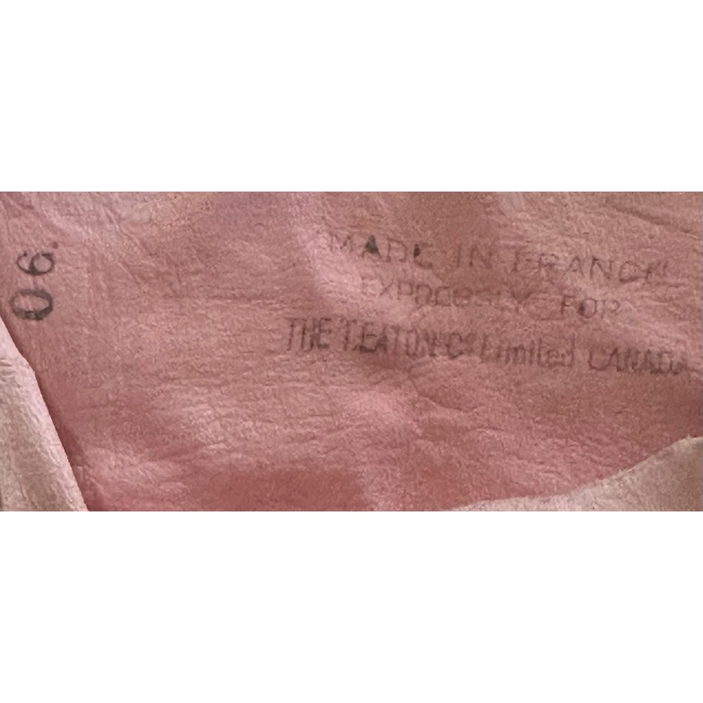 VTG 40s French Kid Suede Opera Gloves Pink 7.5 Long Bridal Wedding T. Eatons Co. - Picture 7 of 10